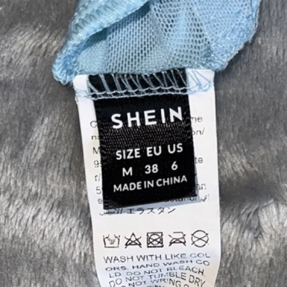 EUC Shein Medium Light Blue Lace Bodysuit - Picture 6 of 6